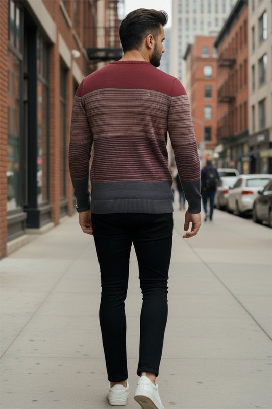 Sweter | Andrzej – Bordowy i Szary