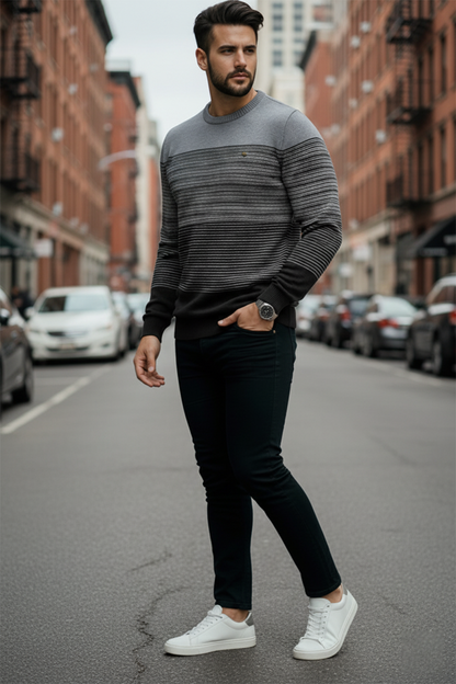 Sweter | Piotr – Jasnoszary i Ciemnoszary