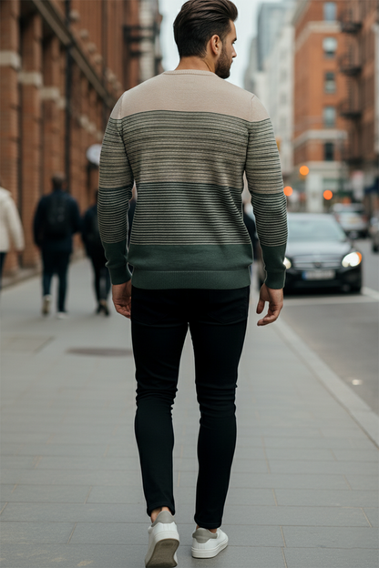 Sweter | Rafał – Beżowy i Zielony Gradient