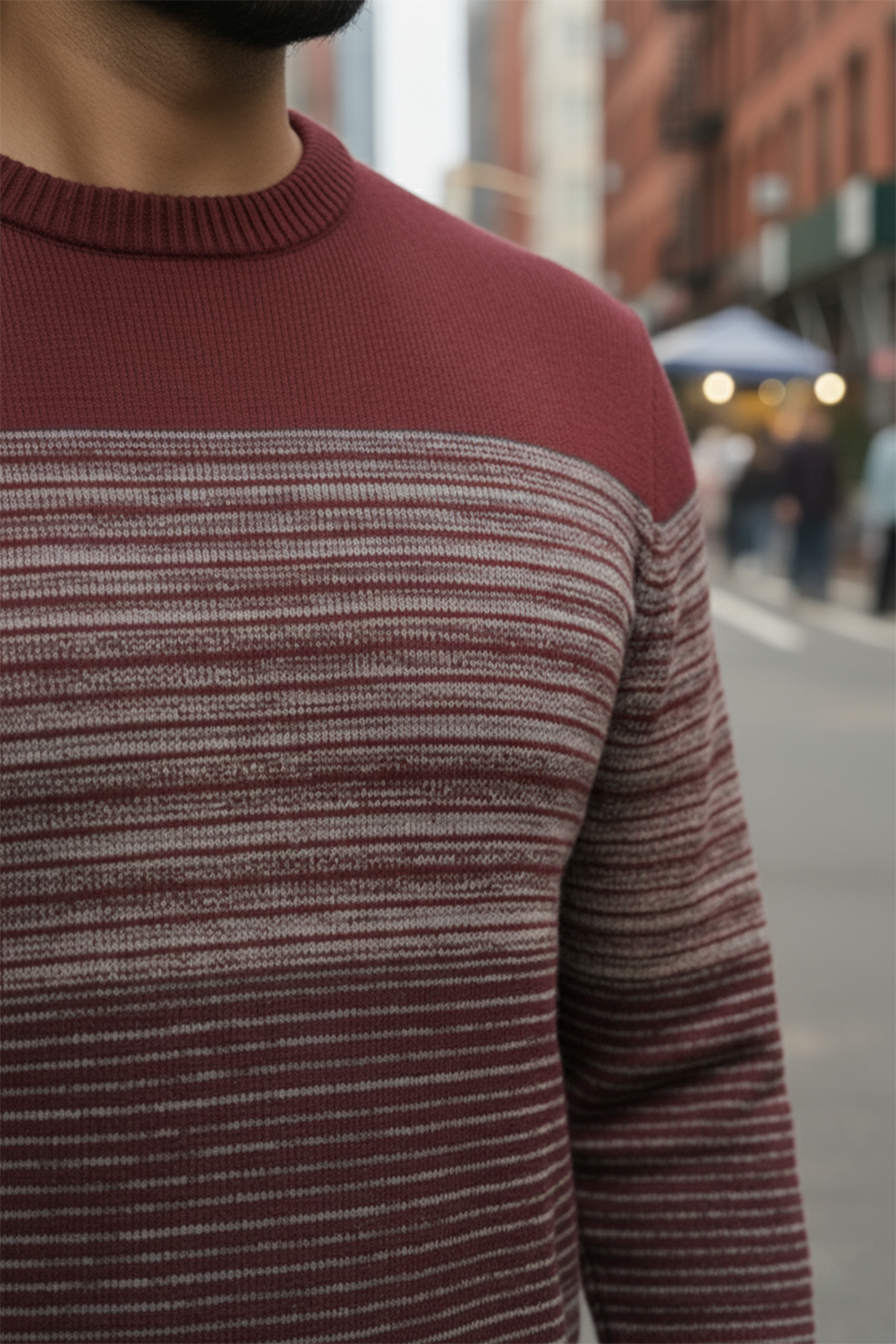 Sweter | Andrzej – Bordowy i Szary