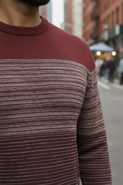 Sweter | Andrzej – Bordowy i Szary